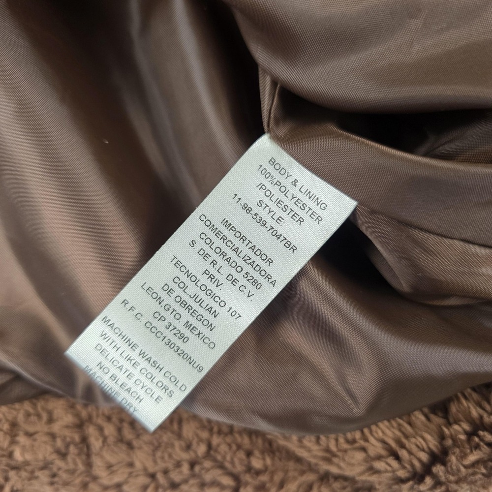 Stetson Jacket Womens Medium Brown Sherpa Fleece Snap Front Collared Teddy - Picture 7 of 9
